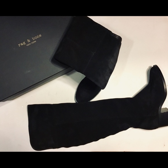 Rag & Bone Ashby Black Suede Over The Knee Boot - Picture 5 of 8